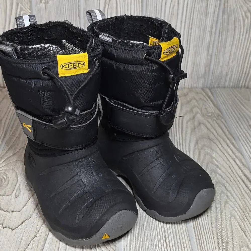 KEEN Lumi II Waterproof Insulated Black Snow Boots Kids Toddler Size 8